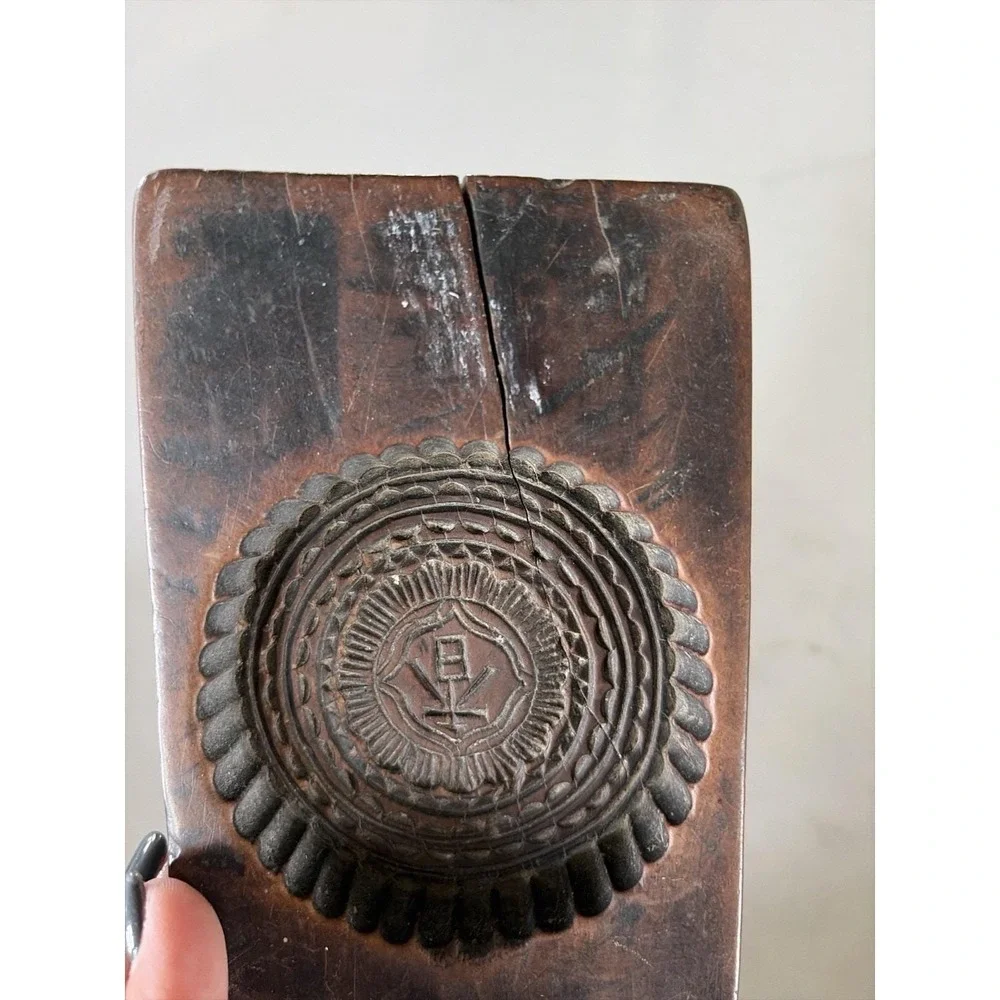 VTG/antique Chinese/Japanese Hand Carved Wooden Mooncake Rice‎ Cake Molds Set 4